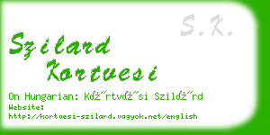 szilard kortvesi business card